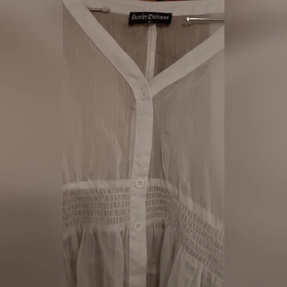 Sheer Button Down Dress Small 👗 EUC - Picture 2 of 5